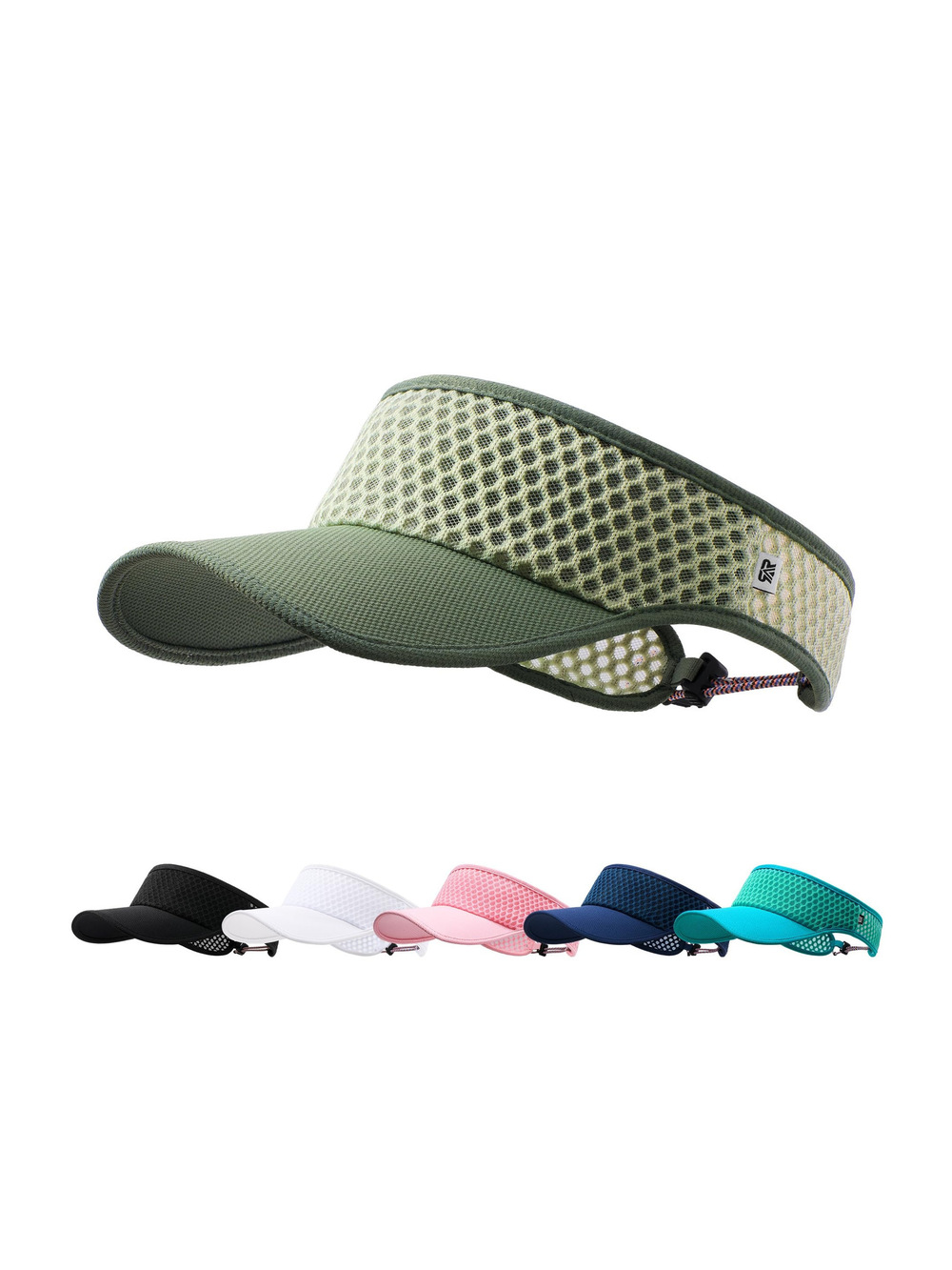 Sun Visor Hat Men Women - Moisture Wicking Lightweight | Army Green | Size OS
